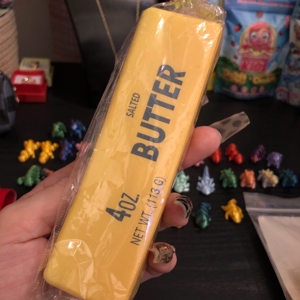 Source Unknown Yellow Butter squishy Play Food Toy
